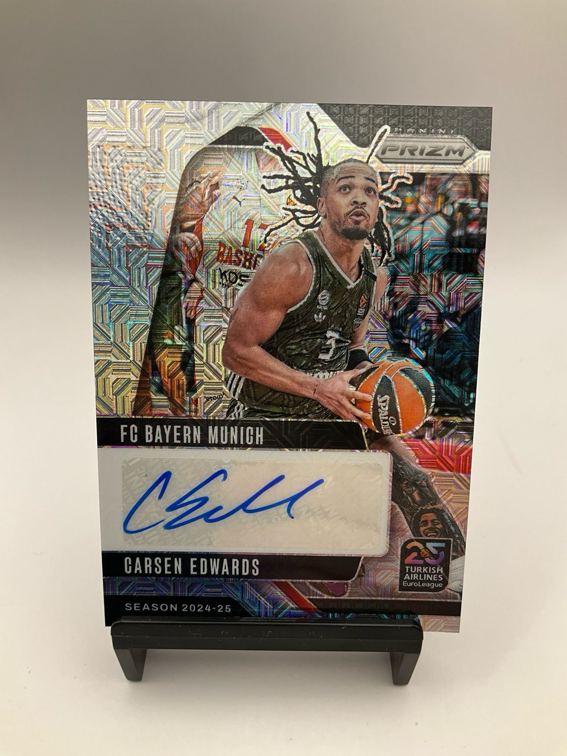 24/25 PRIZM EUROLEAGUE CARSEN EDWARDS AUTO SILVER MOJO 15/25