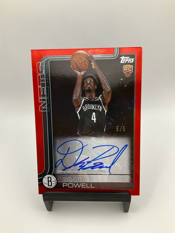 2025 TOPPS DRAKE POWELL RED AUTO 5/5