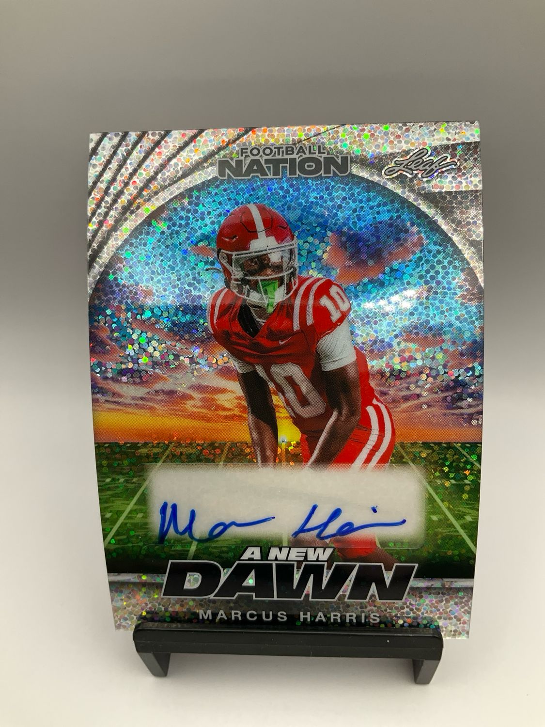2025 LEAF FOOTBALL NATION AUTO MARCUS HARRIS /15 NA-MH1