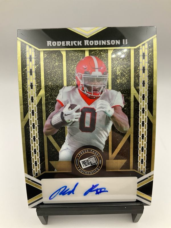 2024 LEAF PRESS PASS RODERICK ROBINSON ll GOLD VINYL 1/1 AUTO PPA-RR2