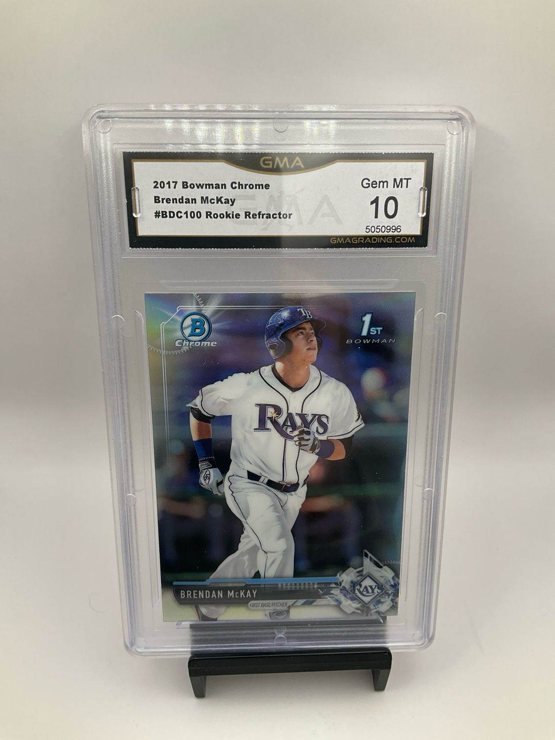 2017 BOWMAN CHROME BRENDAN MCKAY REFRACTOR BDC-100 GMA 10