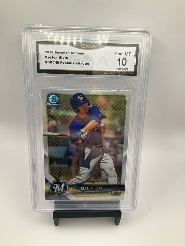 2018 BOWMAN CHROME KESTON HIURA REFRACTOR BDC-49 GMA 10