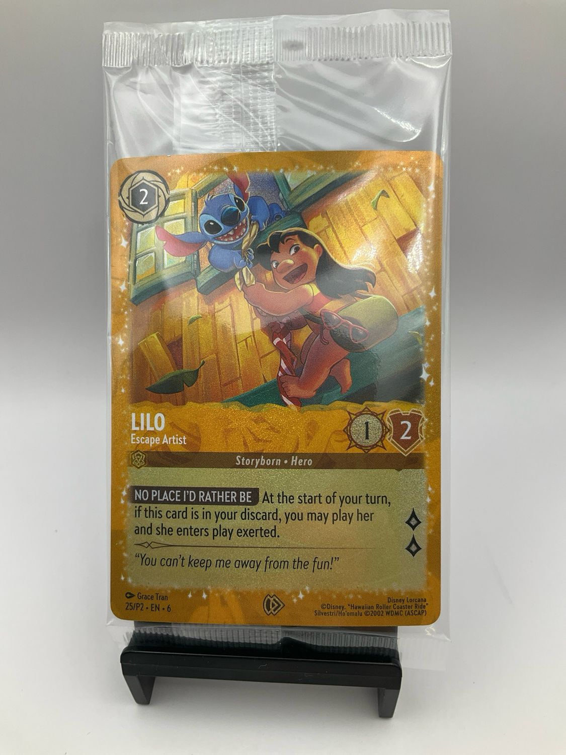 Disney Lorcana TCG Lilo Escape Artist Gold Foil Promo Card 25/P2 Sealed