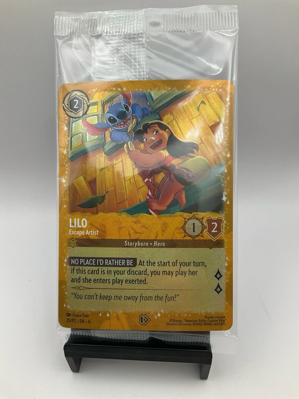 Disney Lorcana TCG Lilo Escape Artist Gold Foil Promo Card 25/P2 Sealed