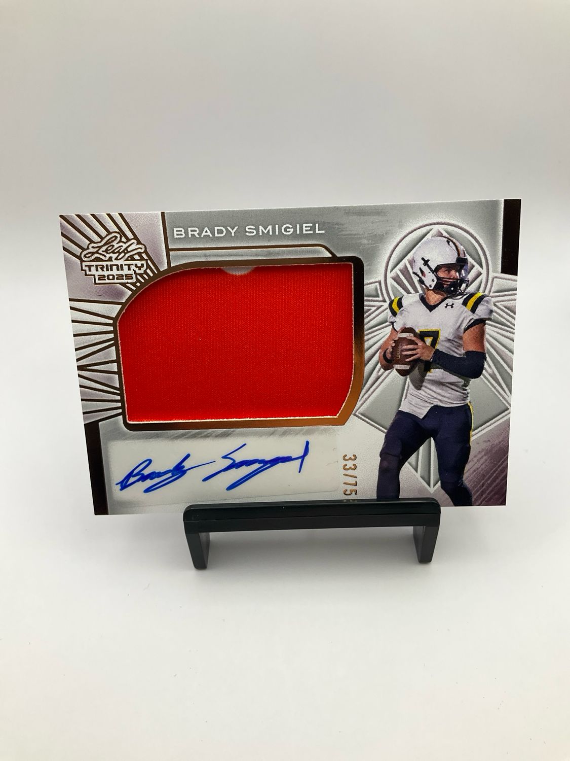 2025 LEAF TRINITY BRADY SMIGIEL PATCH AUTO /75