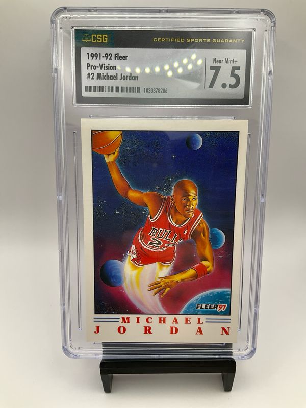 1991/92 FLEER PRO-VISION #2 MICHAEL JORDAN CSG 7.5