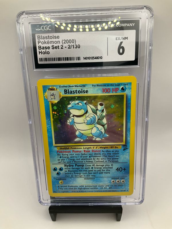 2000 POKEMON BASE SET 2 BLASTOISE HOLO 2/130 CGC 6