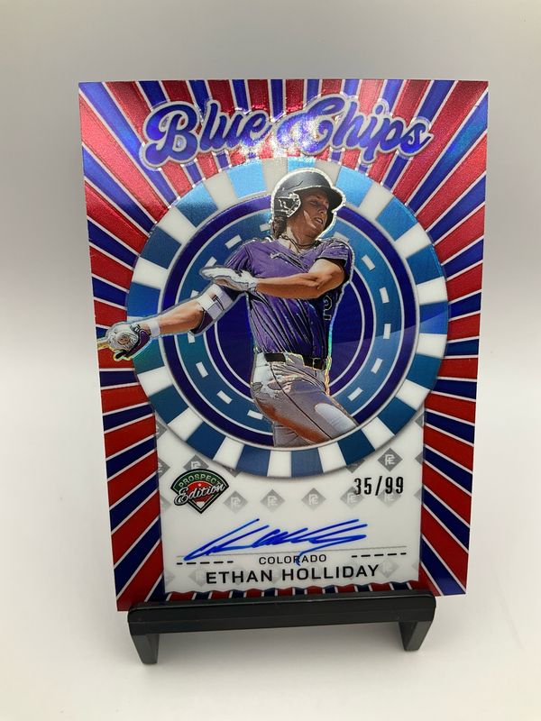 2025 PROSPECT EDITION AUTO ETHAN HOLLIDAY /99 BLUE CHIPS BCS-EH