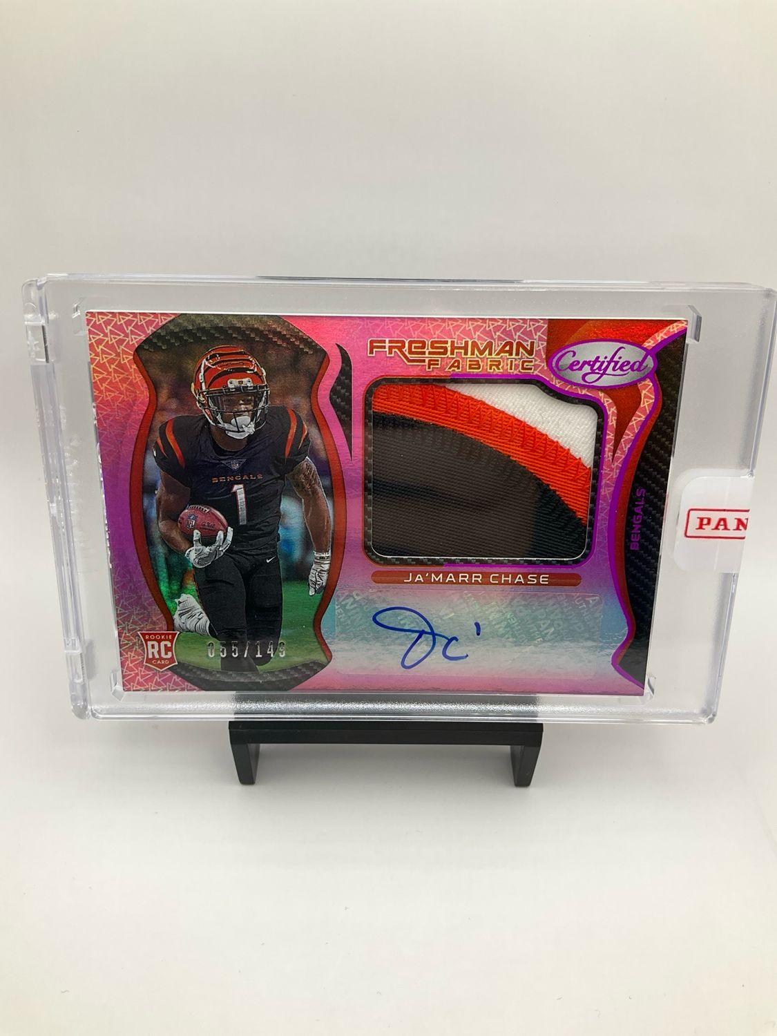 2021 CERTIFIED JA'MARR CHASE FRESHMAN FABRIC /149 PINK RPA 207