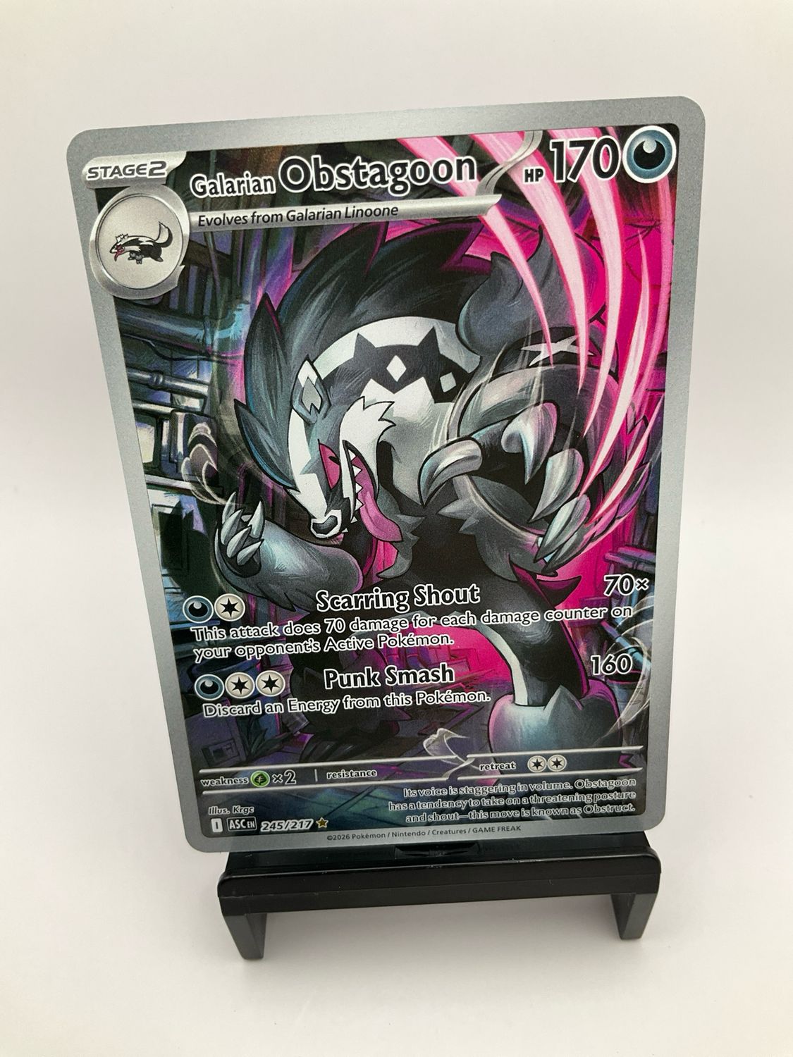 2026 POKEMON GALARIAN OBSTAGOON ART RARE 245