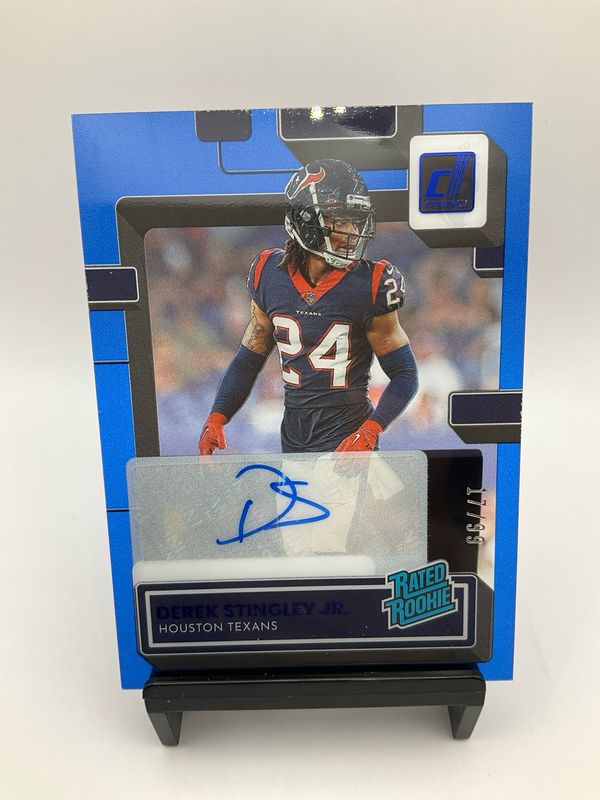 2022 CLEARLY DONRUSS DEREK STINGLEY JR /99 BLUE AUTO 94