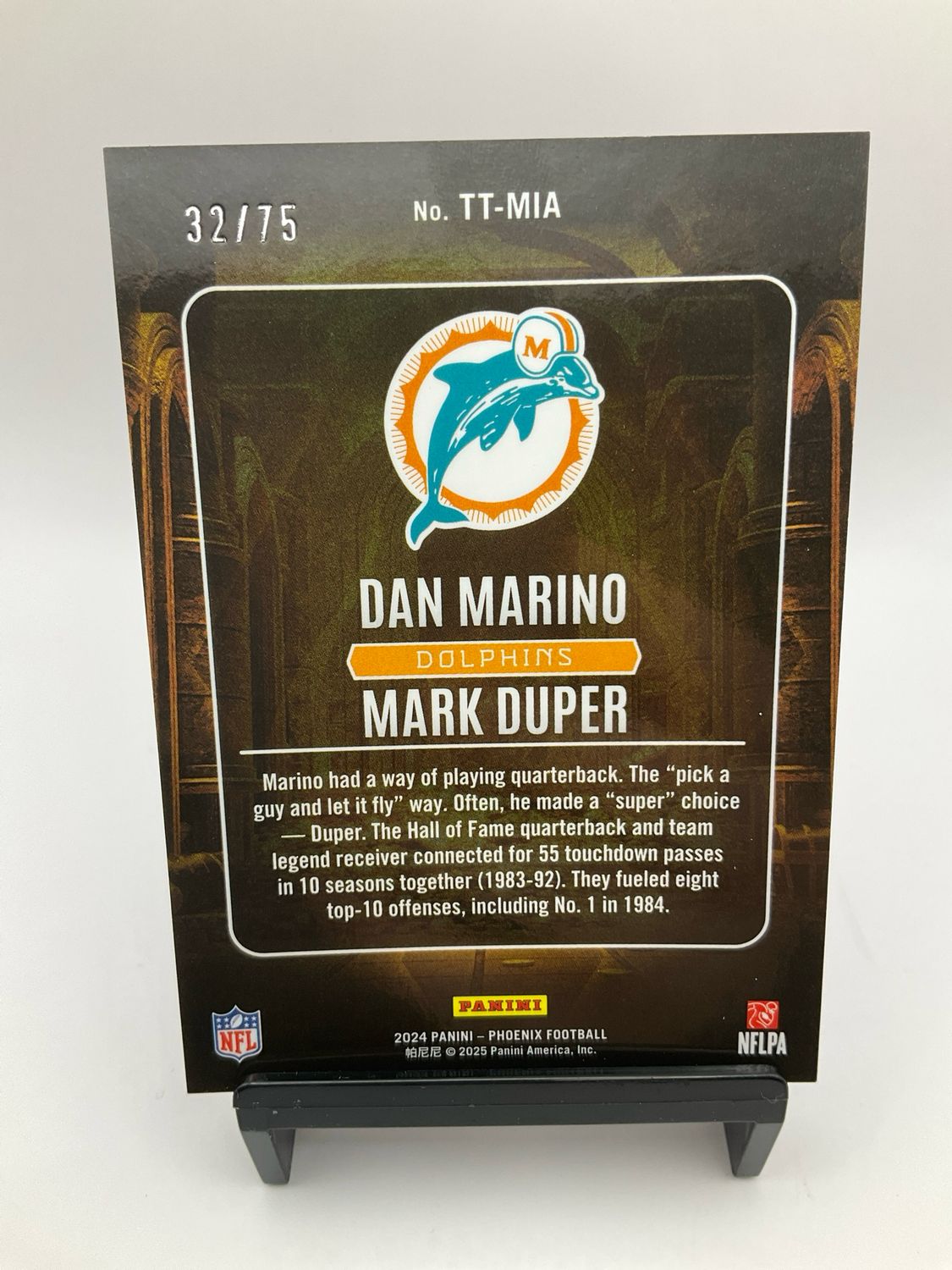 2024 PHOENIX DAN MARINO/ MARK DUPER /75 TREASURED TANDEMS TT-MIA
