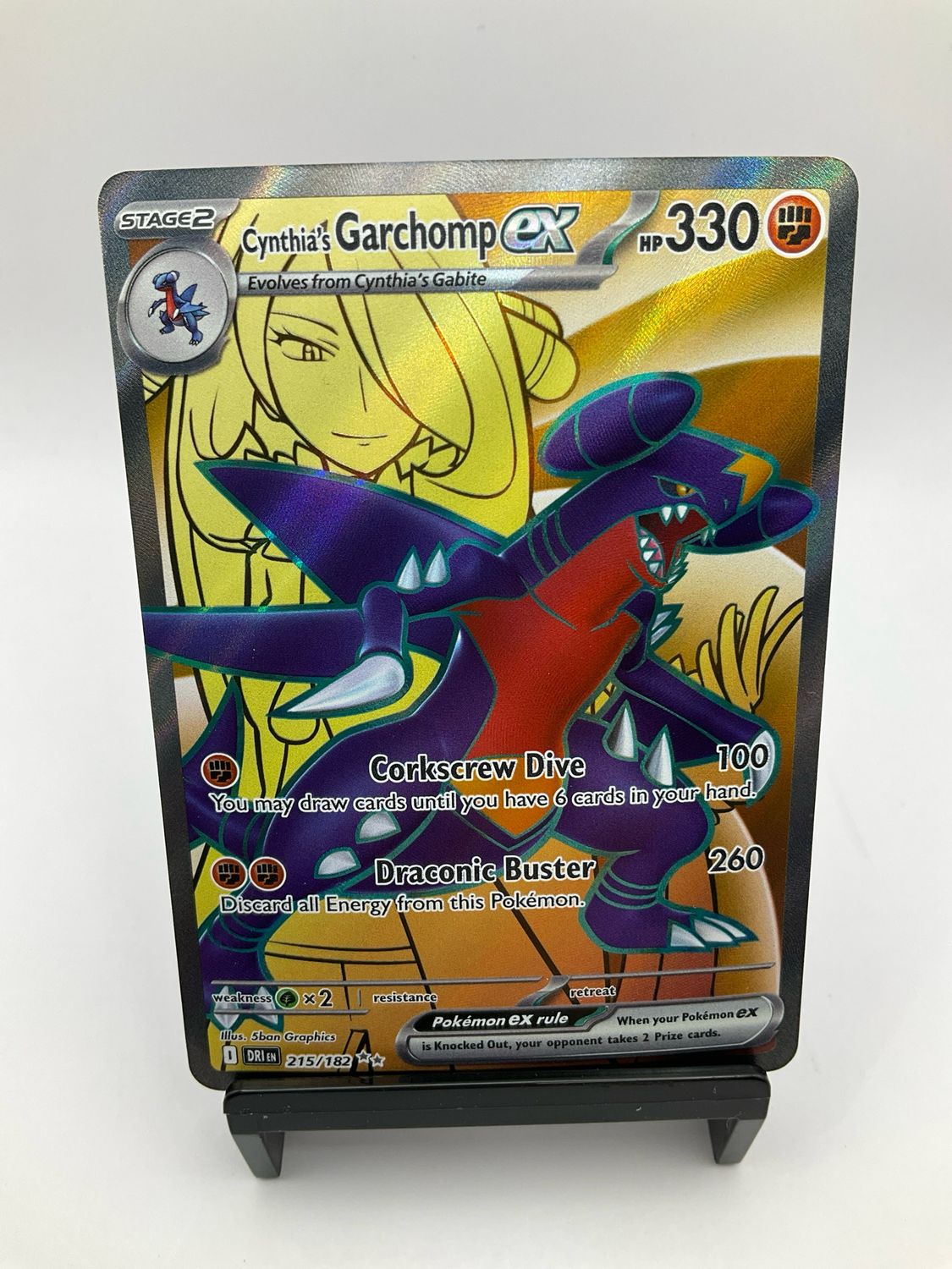2025 POKEMON CYNTHIA'S GARCHOMP EX FULL ART 215/182