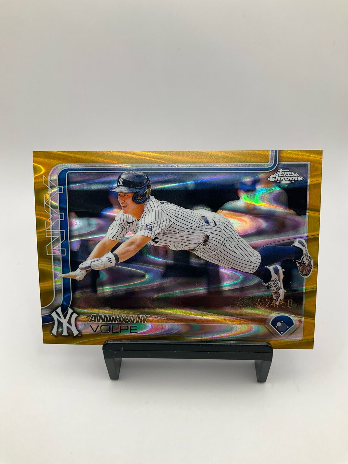 2025 TOPPS CHROME ANTHONY VOLPE GOLD RAYWAVE 24/50