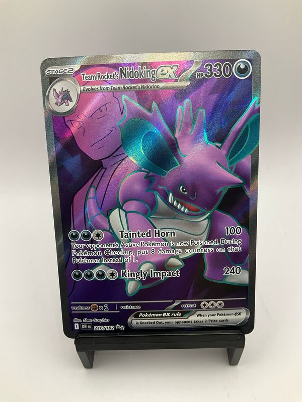 2025 POKEMON TEAM ROCKET'S NIDOKING EX FULL ART 216/182