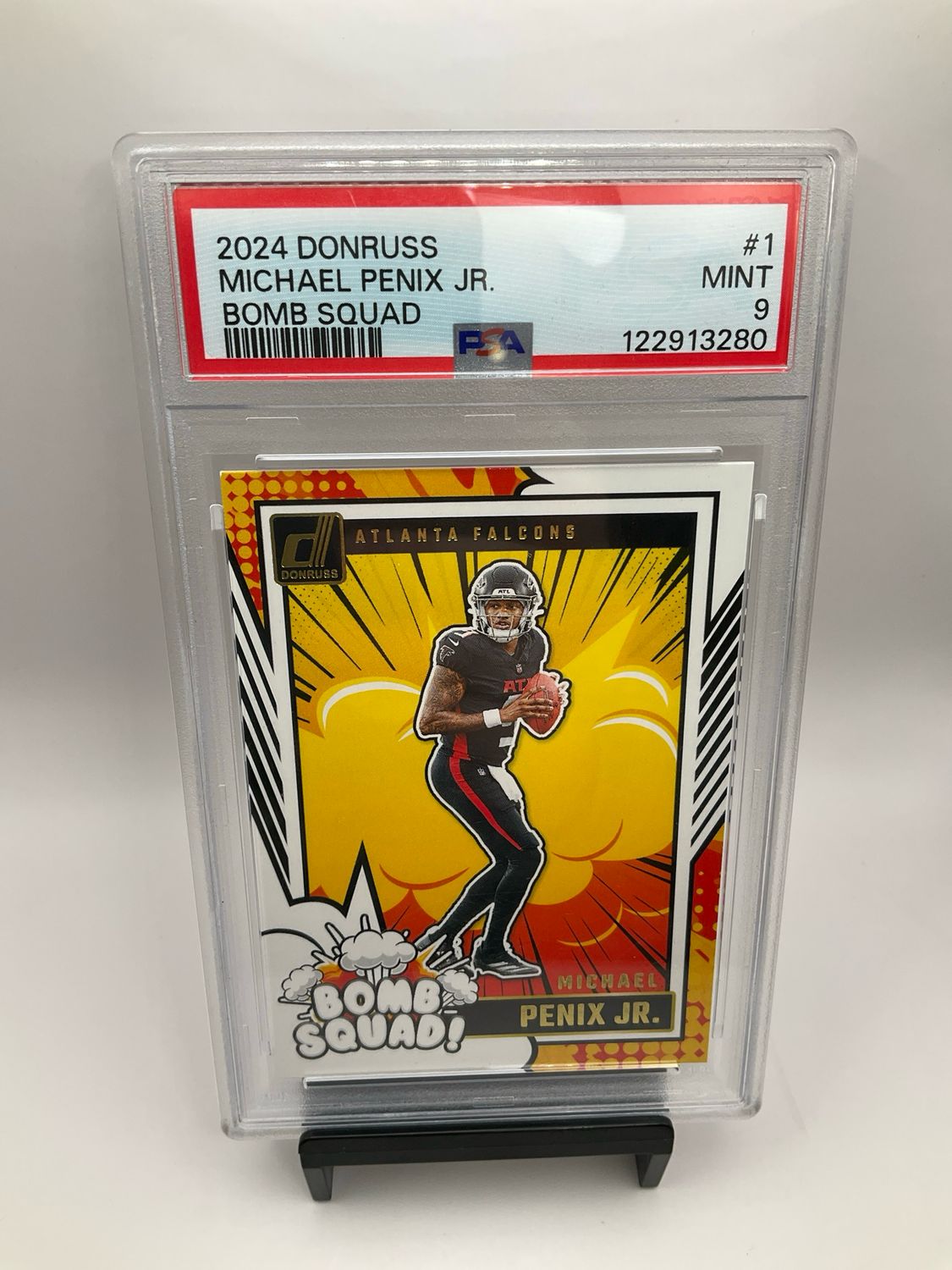 2024 DONRUSS MICHAEL PENIX JR. BOMB SQUAD NO. 1 PSA 9