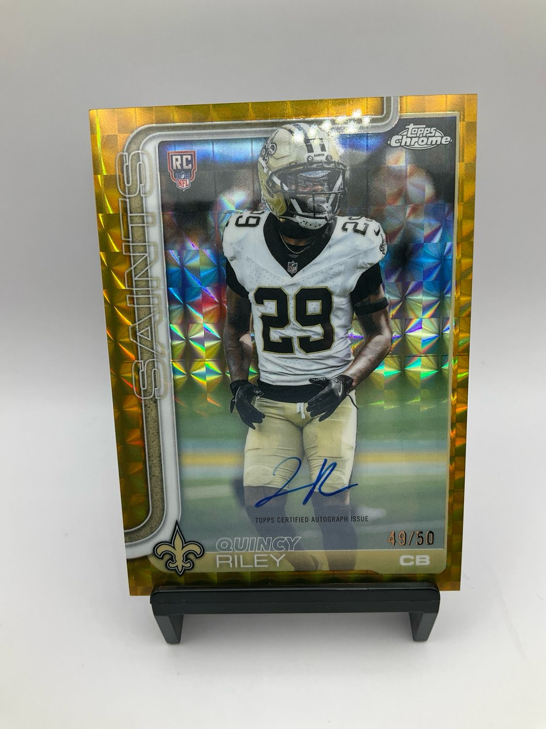 2025 TOPPS CHROME QUINCY RILEY GOLD GEOMETRIC AUTO /50 RA-QR