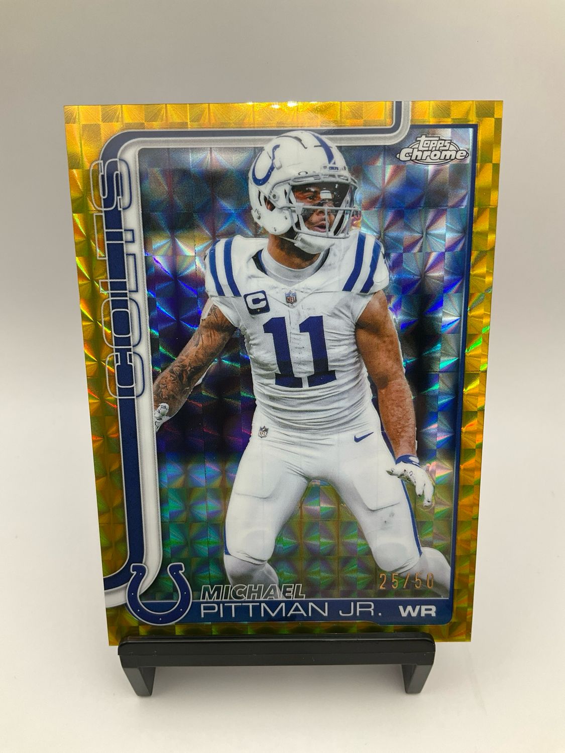 2025 TOPPS CHROME MICHAEL PITTMAN JR. GOLD GEOMETRIC /50 NO. 126