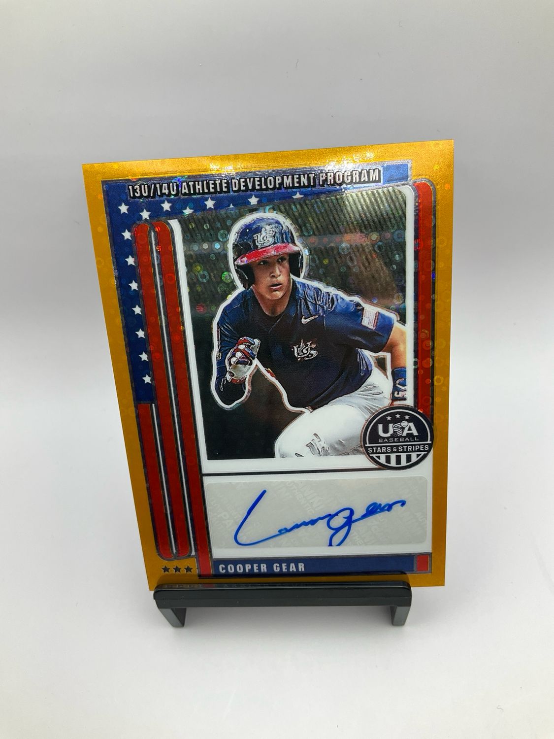 2026 USA STARS &amp; STRIPES COOPER GEAR GOLD DISCO AUTO /10 NTS-CG
