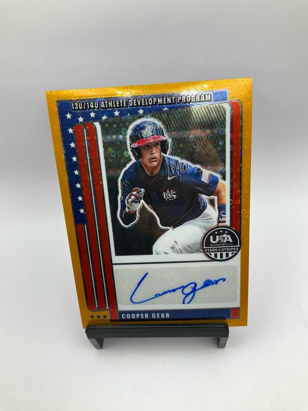 2026 USA STARS &amp; STRIPES COOPER GEAR GOLD DISCO AUTO /10 NTS-CG