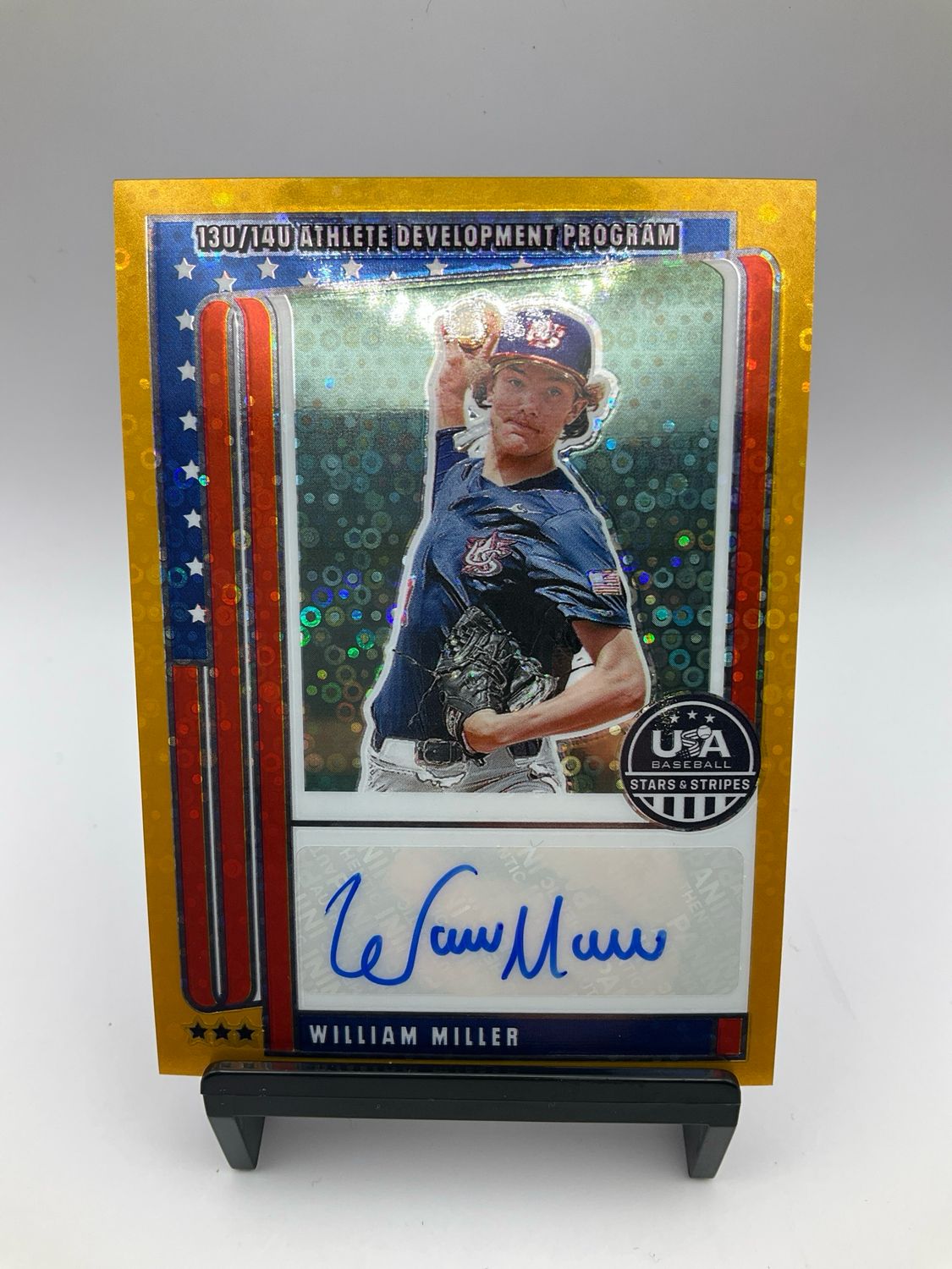 2026 USA STARS &amp; STRIPES WILLIAM MILLER GOLD DISCO AUTO /10 NTS-WM