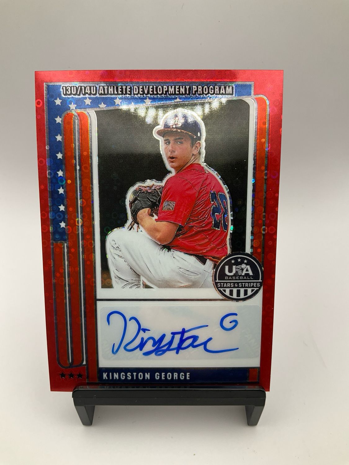 2026 USA STARS &amp; STRIPES KINGSTON GEORGE RED DISCO AUTO /25 NTS-KG