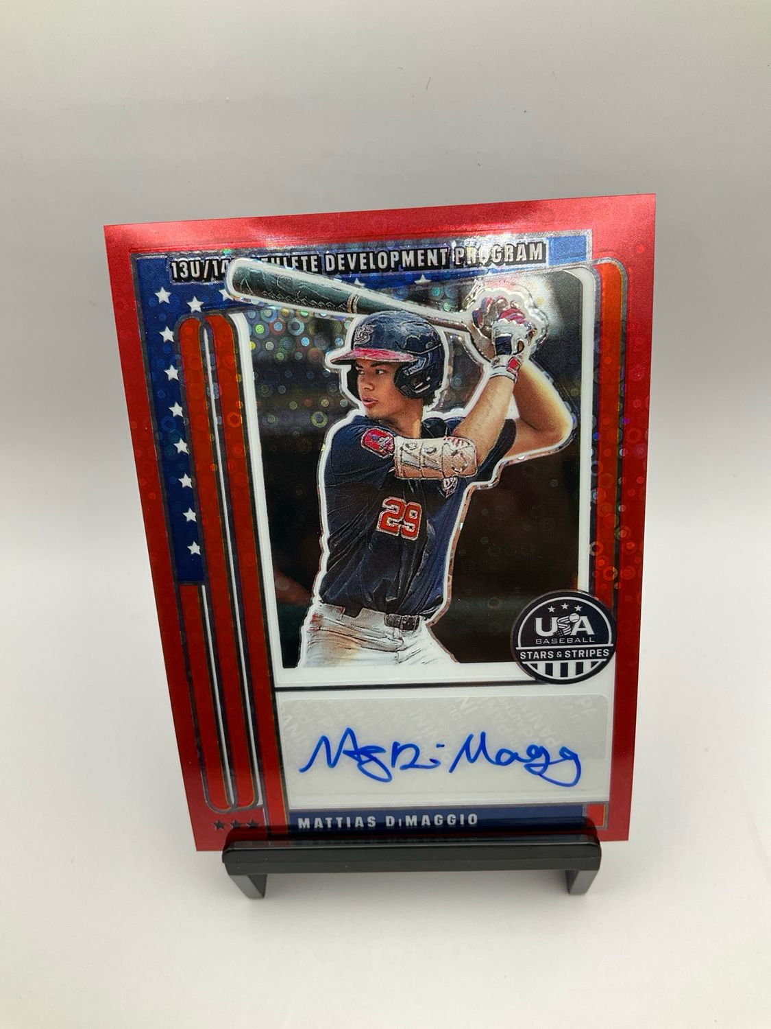 2026 USA STARS &amp; STRIPES MATTIAS DIMAGGIO RED DISCO AUTO /25 NTS-MD