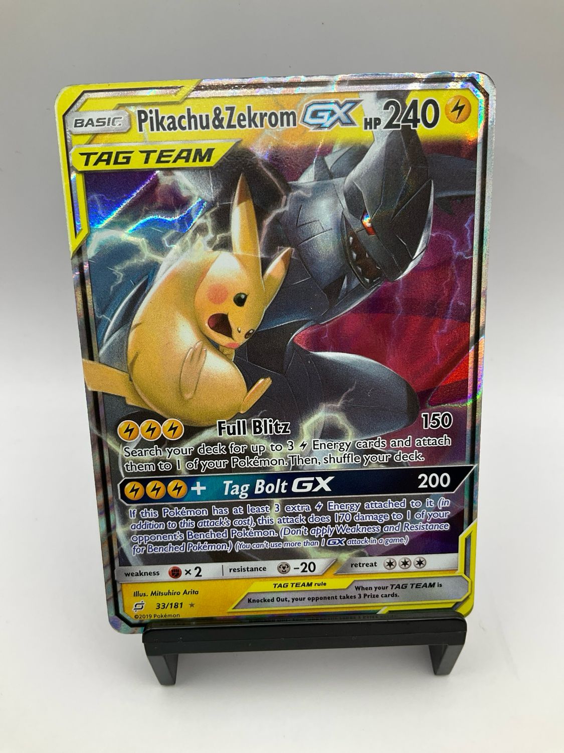 2019 POKEMON PIKACHU &amp; ZEKROM GX 33/181