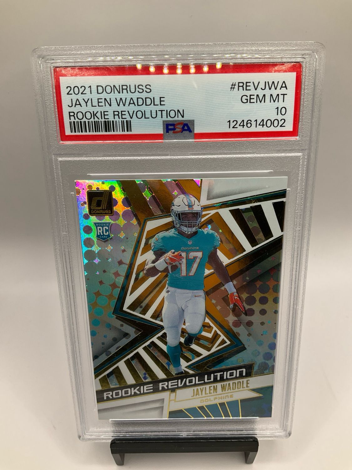2021 PANINI DONRUSS ROOKIE REVOLUTION #REVJWA JAYLEN WADDLE RC PSA 10