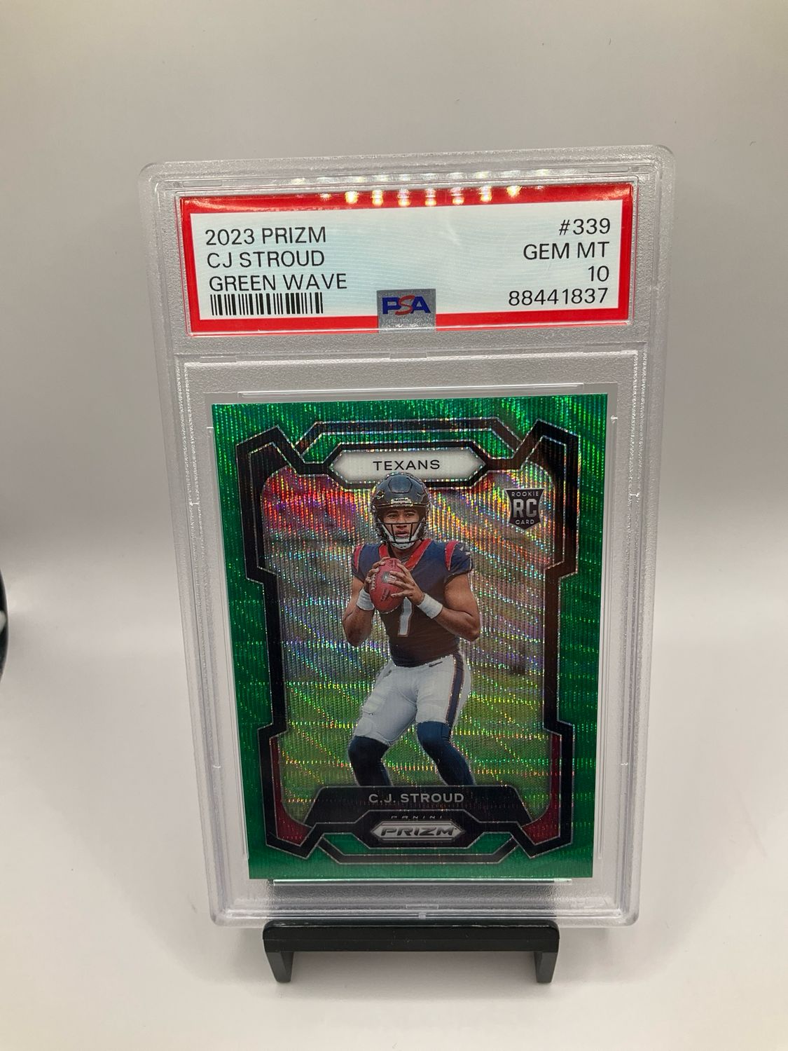 2023 Panini Prizm Rookie C.J. Stroud #339 Green Wave Prizm PSA 10