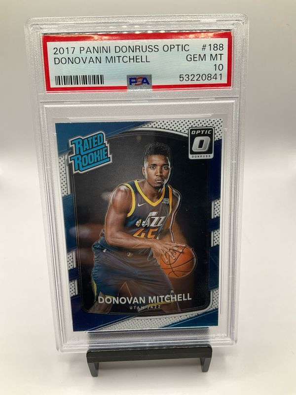 2017/18 Donruss Optic NBA Donovan Mitchell Rated Rookie RC PSA 10