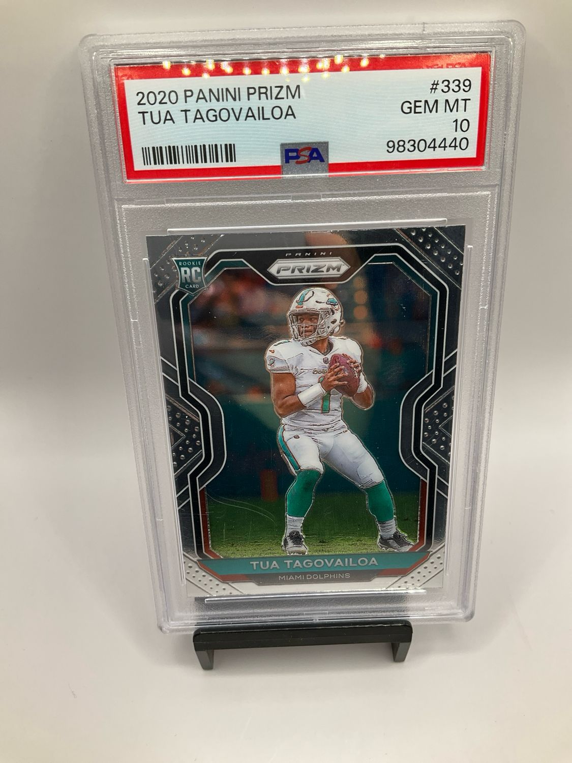 2020 Panini Prizm Tua Tagovailoa RC Rookie #339 Dolphins PSA 10