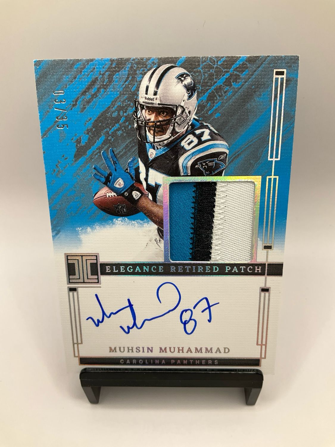 2024 Panini Impeccable Muhsin Muhammad Elegance Retired Patch On-Card Auto 3/35