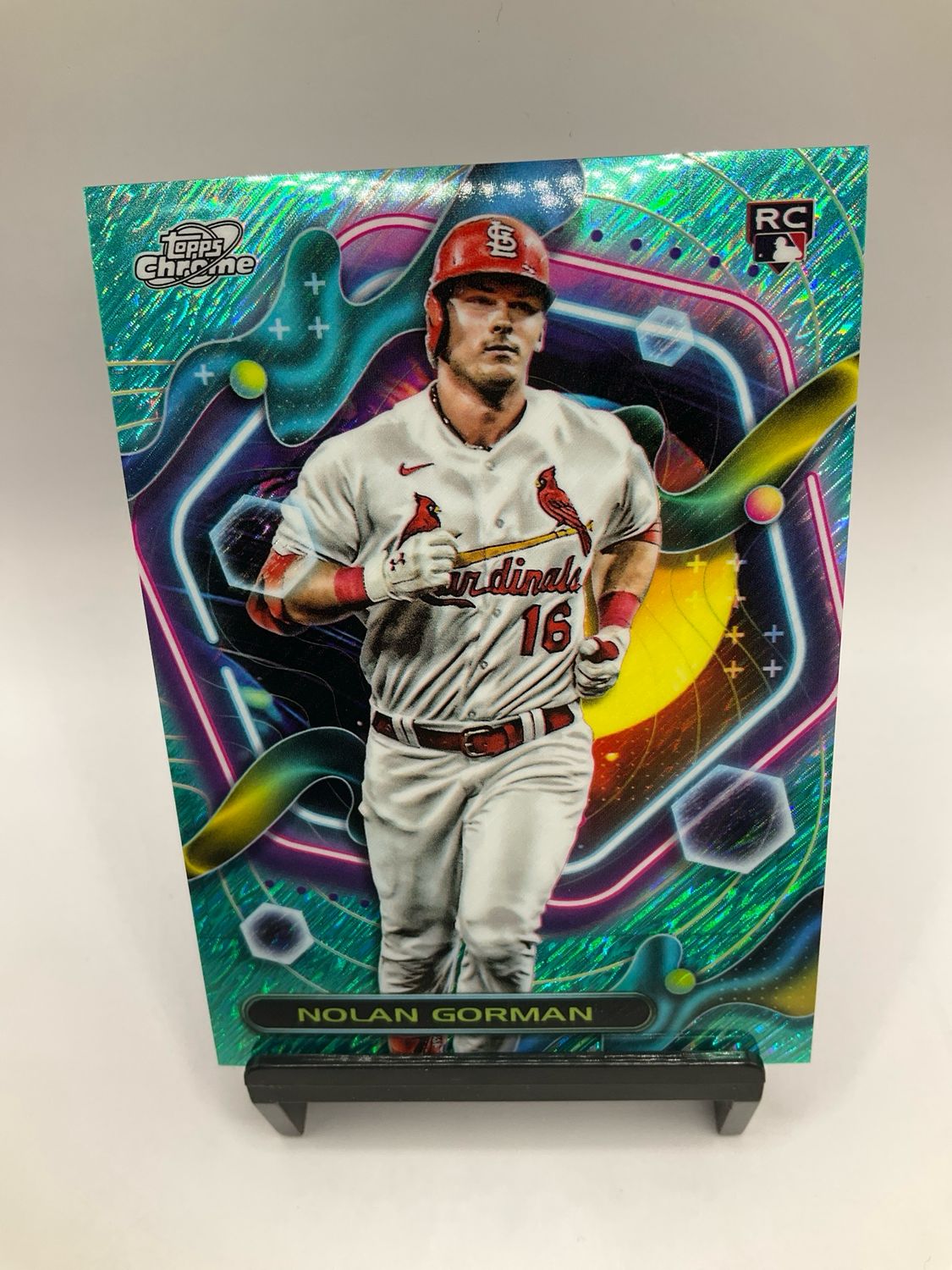 2023 Topps Cosmic Chrome Nolan Gorman Aqua Equinox Refractor RC 85/199 #16