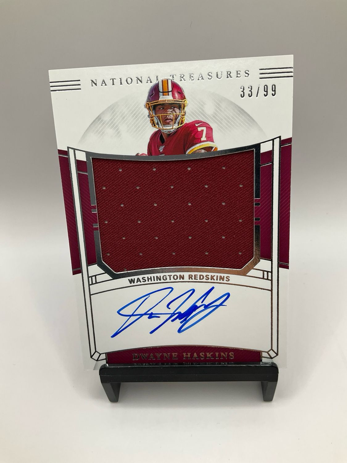 2019 National Treasures Dwayne Haskins Rookie Material RPS Jersey Auto RC 33/99