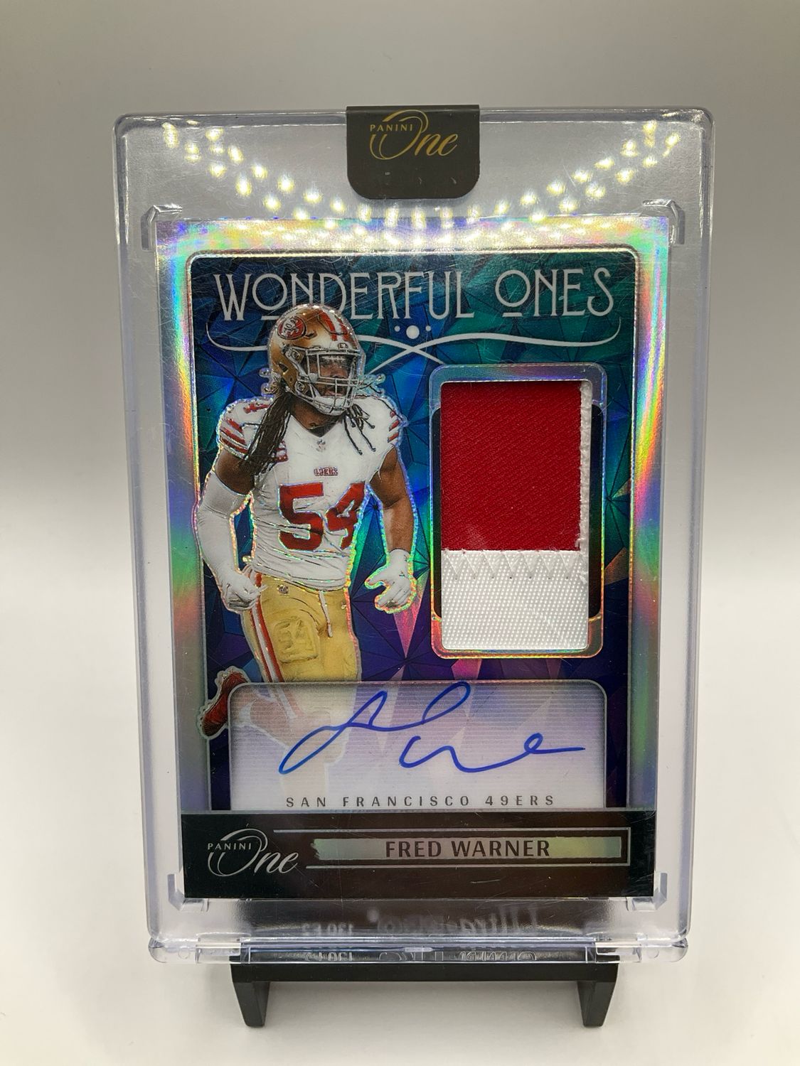 2024 PANINI ONE FRED WARNER WONDERFUL ONES PATCH AUTO /99 NO. 368