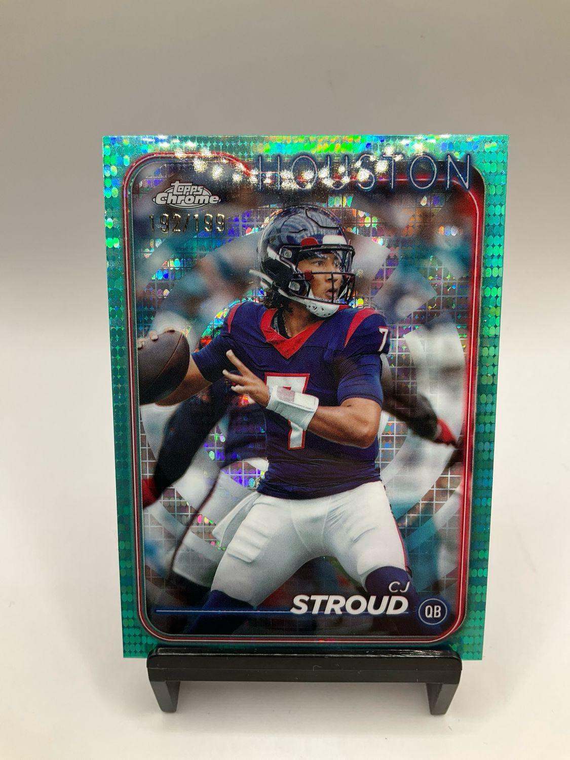 2024 TOPPS CHROME CJ STROUD TEAL SONAR /199 NO. 83