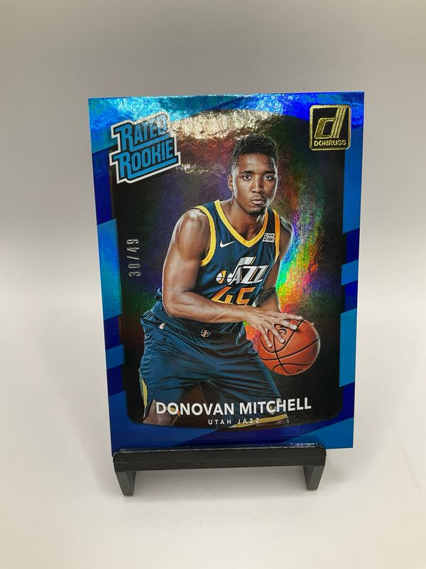 2017 DONRUSS DONOVAN MITCHELL AQUA /49 NO. 188