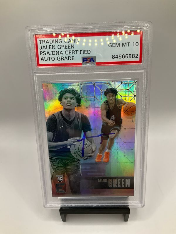 2021 CHRONICLES DRAFT PICKS JALEN GREEN ESSENTIALS IN PERSON AUTOGRAPH PSA 10