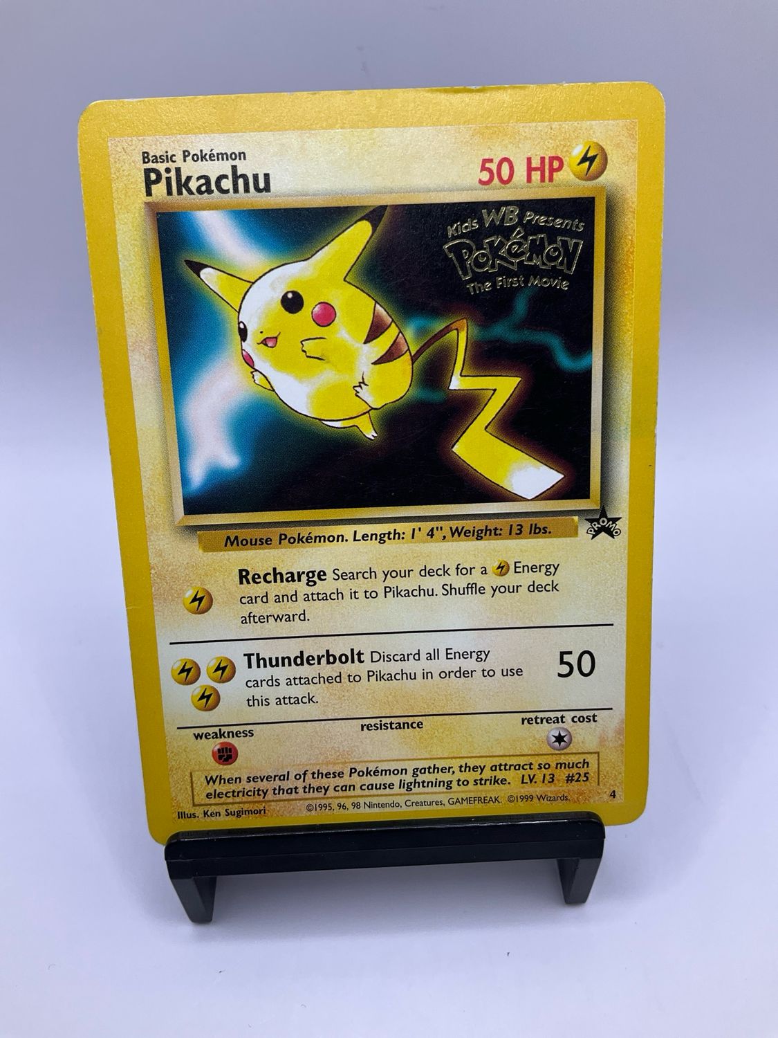 1999 POKEMON PIKACHU BLACK STAR PROMO POKEMON THE FIRST MOVIE NO. 4