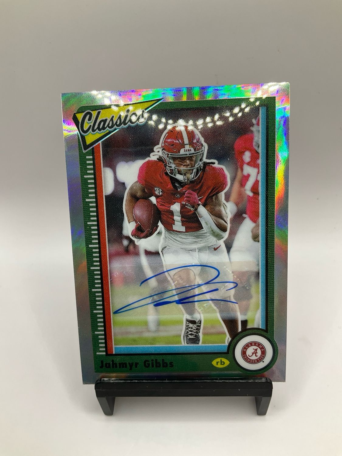 2023 CHRONICLES DRAFT PICKS JAHMY GIBBS CLASSICS SILVER AUTO /75 NO. 14