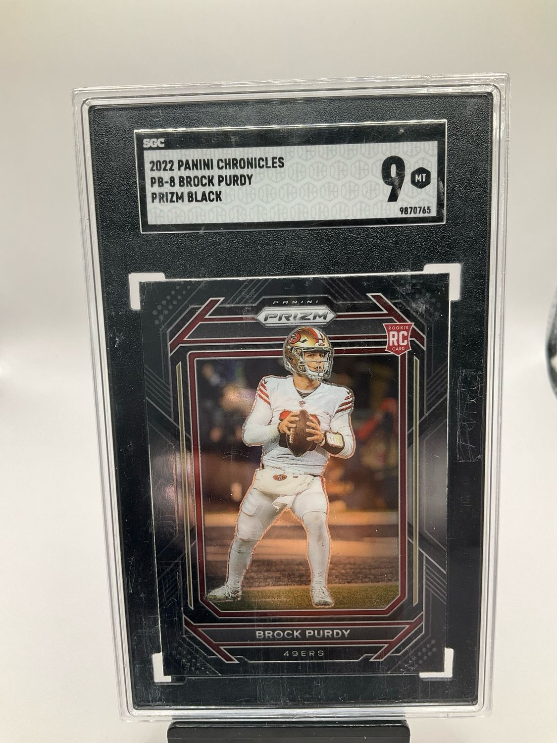 2022 PANINI CHRONICLES BROCK PURDY PRIZM BLACK PB-8 SGC 9