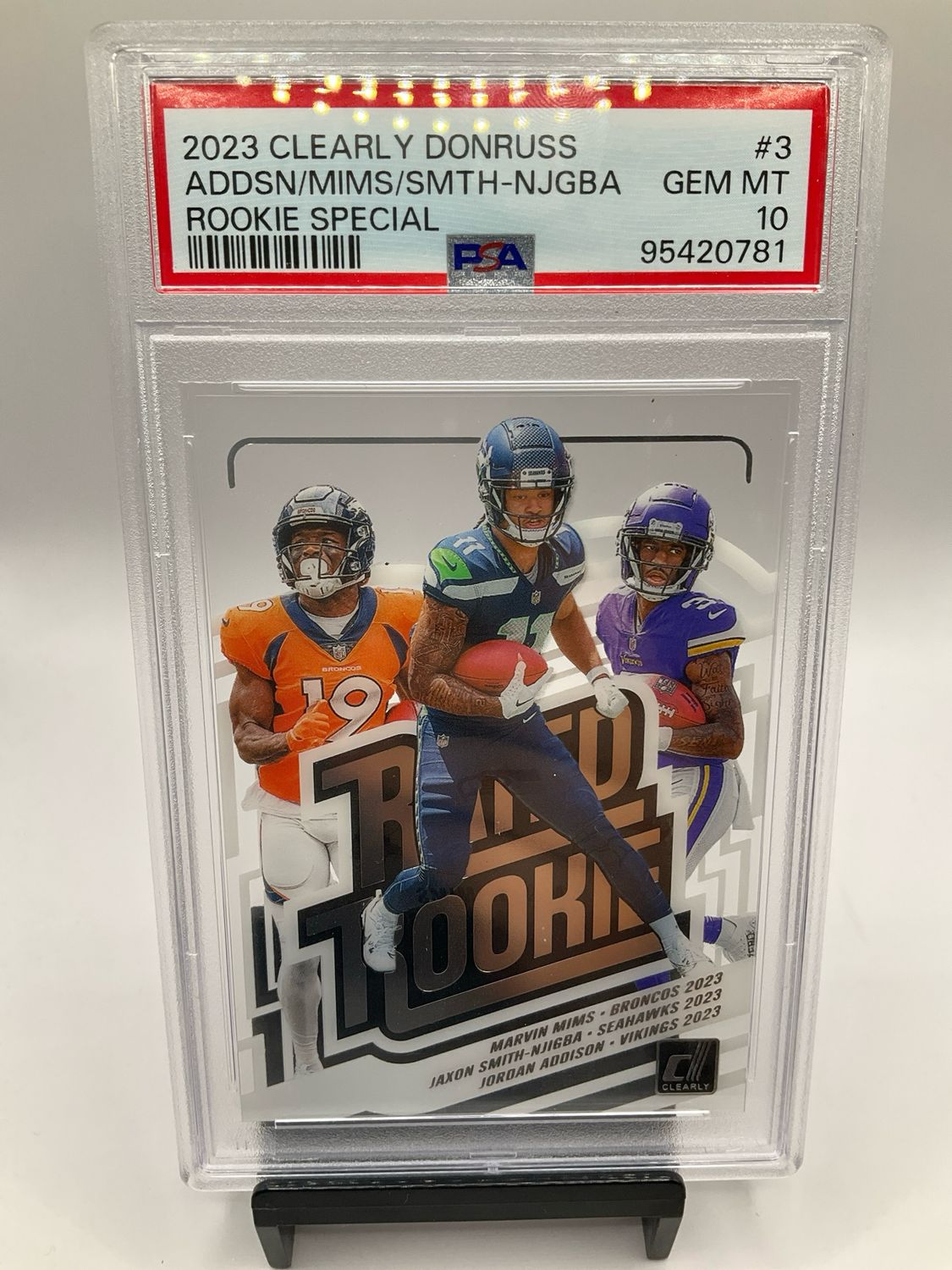 2023 CLEARLY DONRUSS ADDISON/SMITH-NJIGBA/MIMS ROOKIE SPECIAL PSA 10 NO. 3