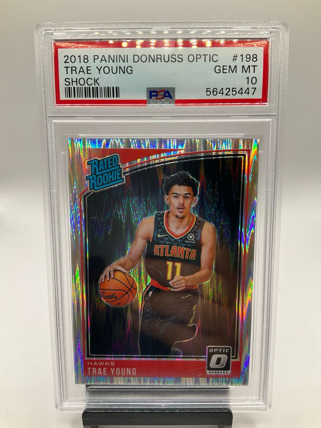 2018 OPTIC TRAE YOUNG SHOCK PSA 10 NO. 198