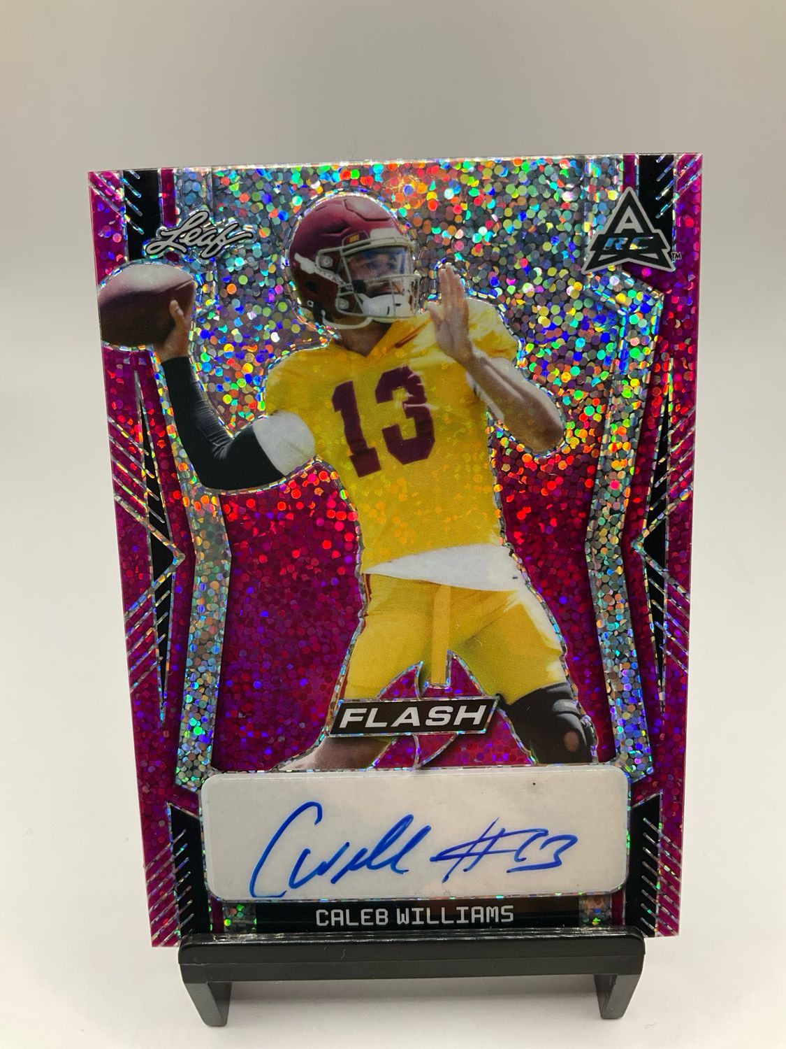2022 LEAF FLASH CALEB WILLIAMS PINK SPARKLE AUTO /15 NO. BA-CW1