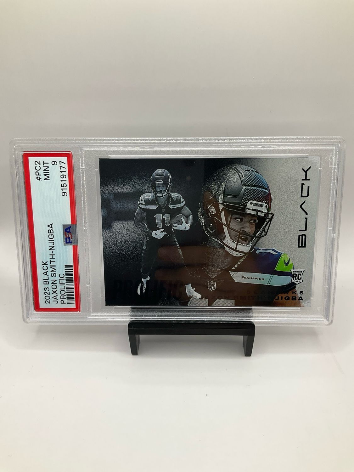 2023 PANINI BLACK JAXON SMITH-NJIGBA PROLIFIC SP PSA 9 NO. PC2