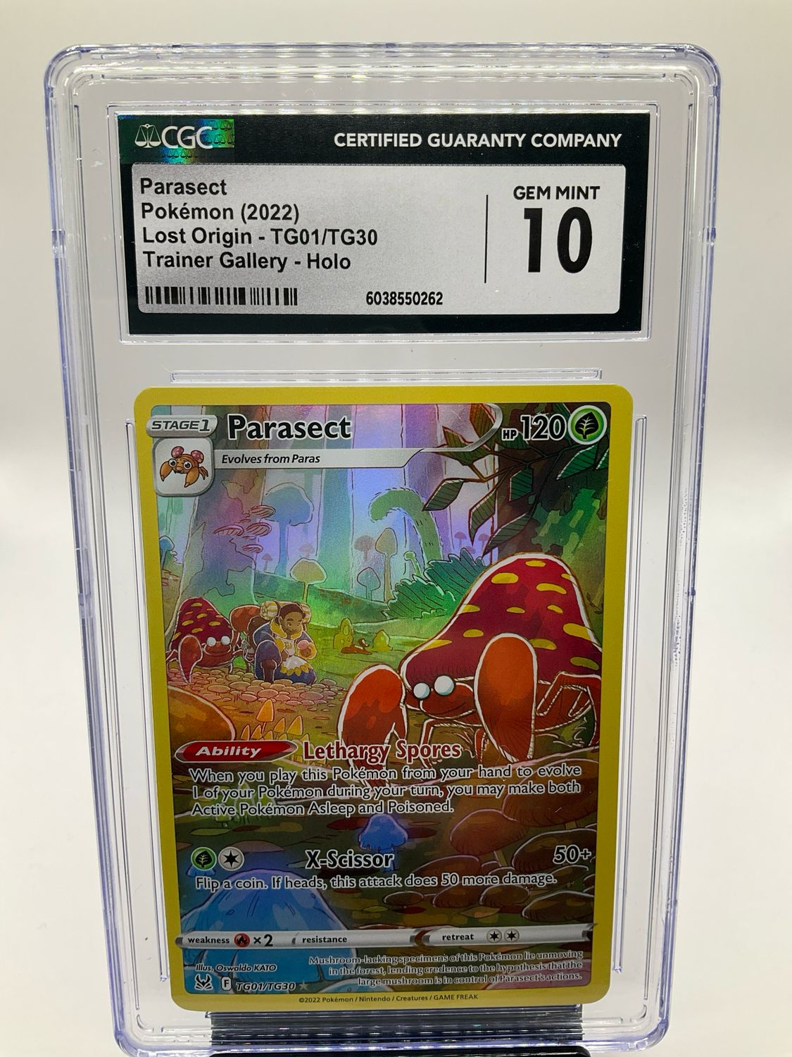 2022 POKEMON PARASECT TRAINER GALLERY CGC GEM MINT 10 TG7/TG30