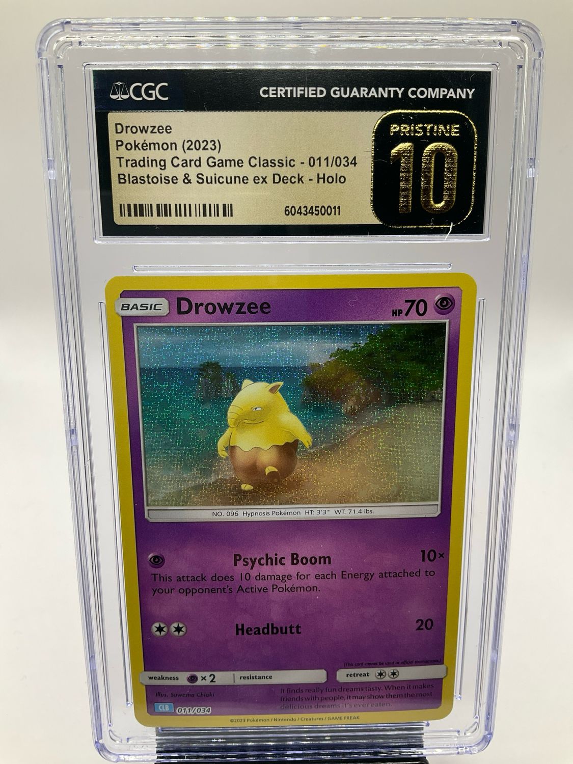 2023 POKEMON DROWZEE CLASSIC COLLECTION CGC PRISTINE 10 11/34