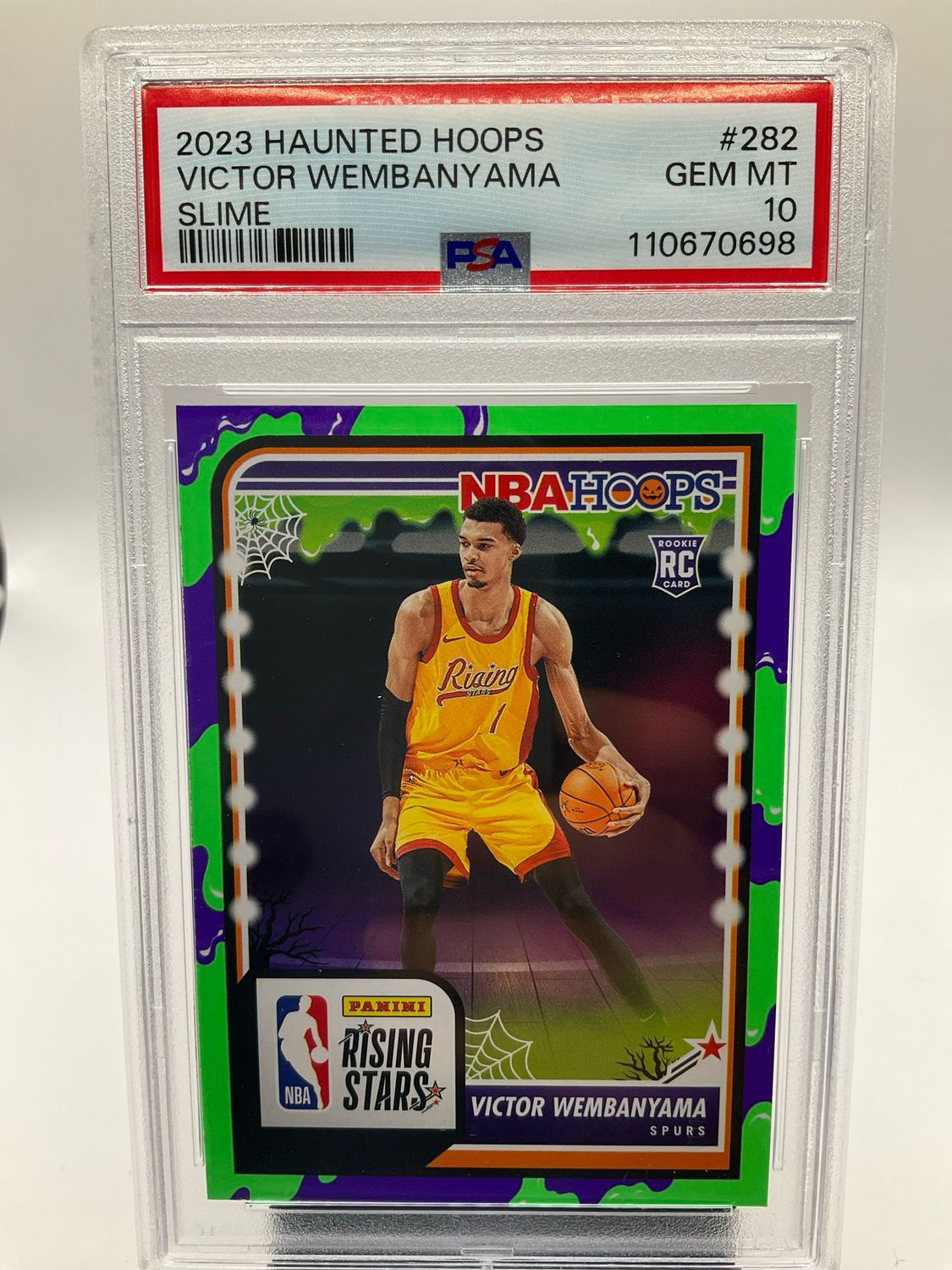 2023 HAUNTED HOOPS VICTOR WEMBANYAMA SLIME PSA 10