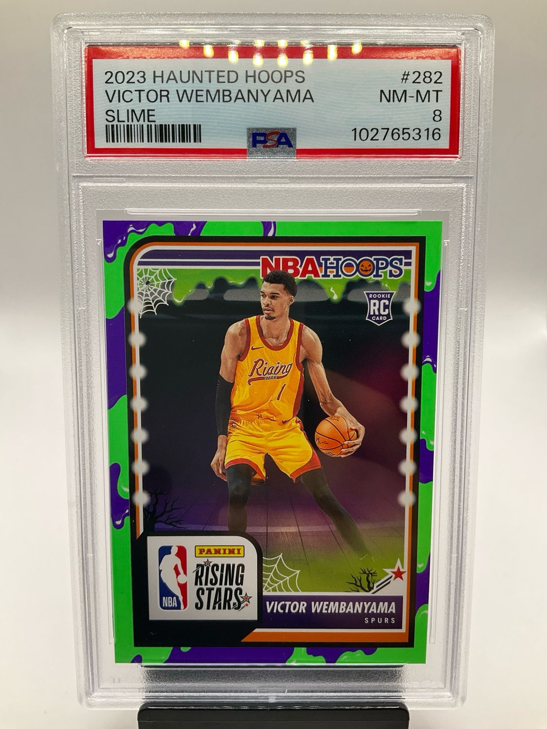 2023 HAUNTED HOOPS VICTOR WEMBANYAMA SLIME PSA 8